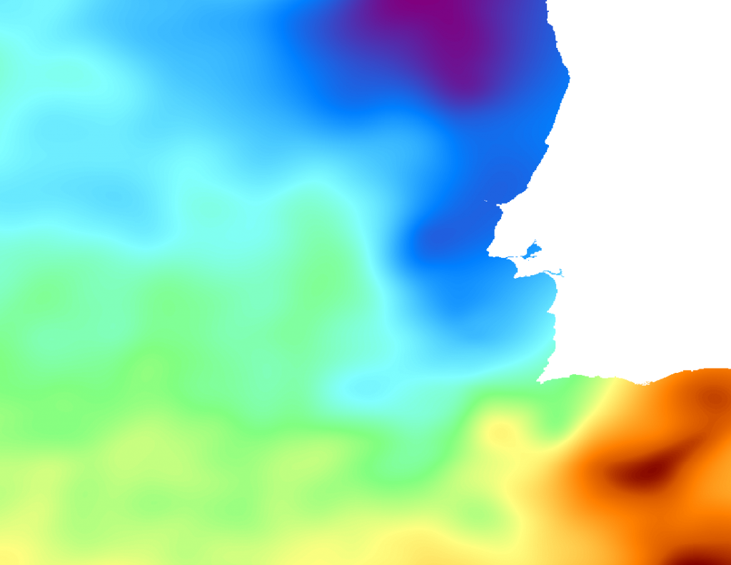 Sea surface temperature chart