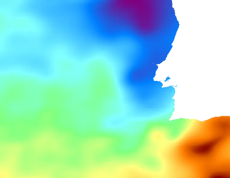 Sea surface temperature chart